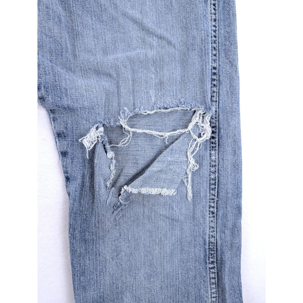 Wrangler Retro Bootcut Jeans Mens 34x34 Light Wash Distressed Western Denim - Picture 3 of 8